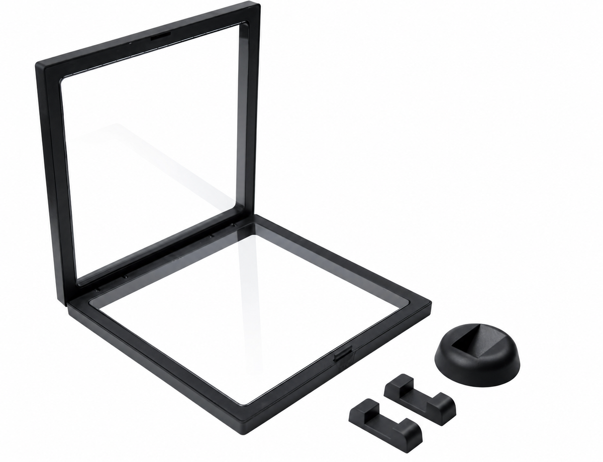 Floating Jewelry Display Frame — complete set view