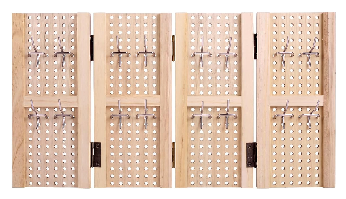Folding Pegboard Jewelry Display — complete set view